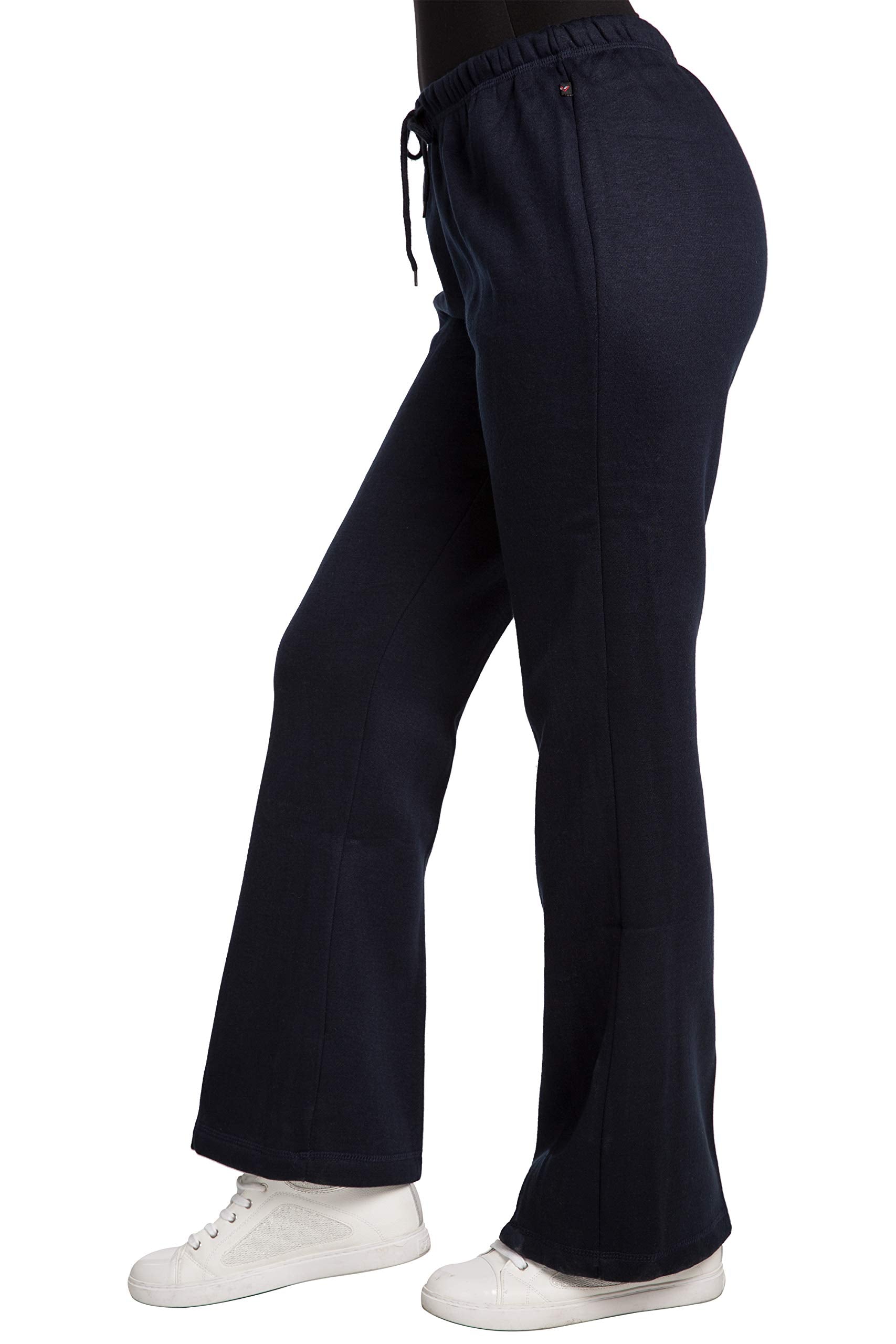 Sweet Vibes Womens Fleece Sweatpants Drawstring Waist Flare Bottom Pants