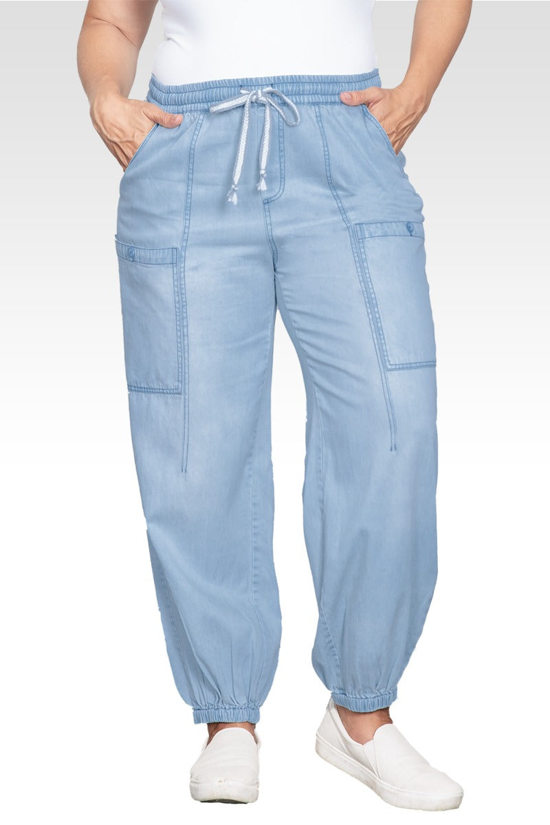 Keira Women's Plus Size Tencel Low-Slung Lounge Jeans-Dark