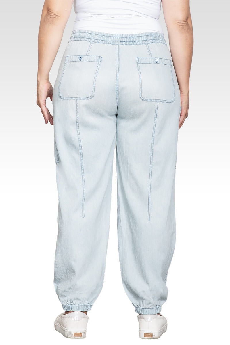 Keira Women's Plus Size Tencel Low-Slung Lounge Jeans-Light