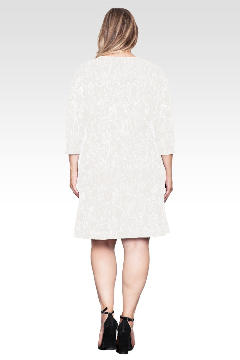 Esme Women's Plus Size Floral Crochet Mini Dress-White