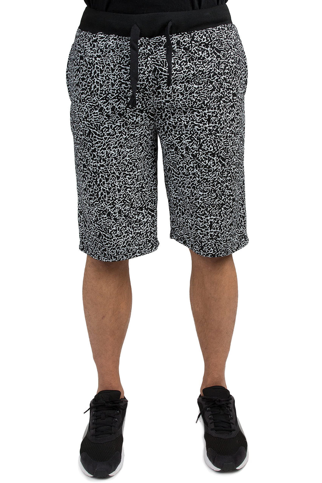 Vibes Men's Shorts All Over Print Elastic Waist & Bottom