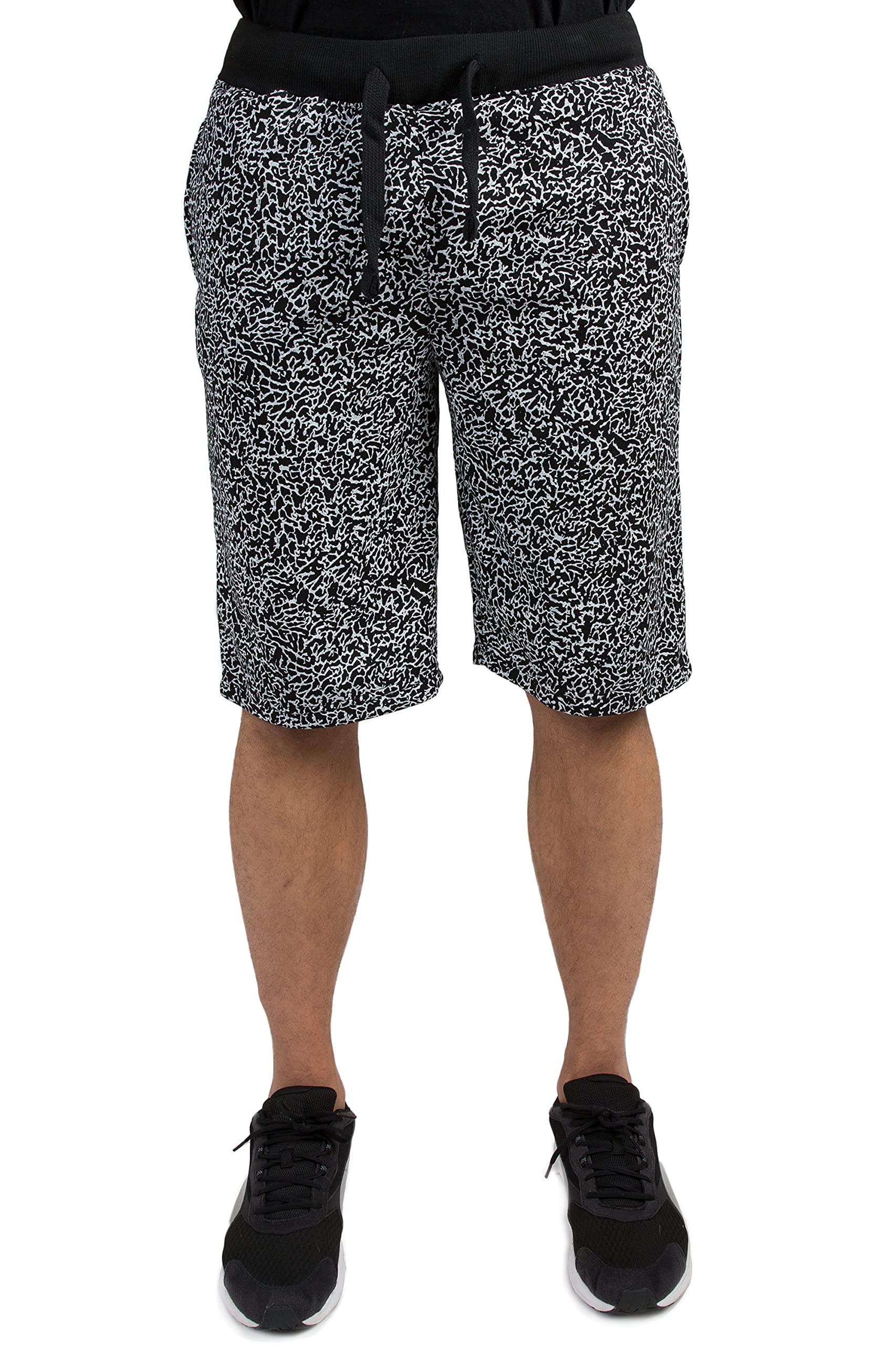 Vibes Men's Shorts All Over Print Elastic Waist & Bottom