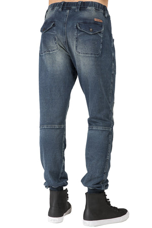 Level 7 Men's Premium Knit Denim Jogger Jeans Drop Crotch
