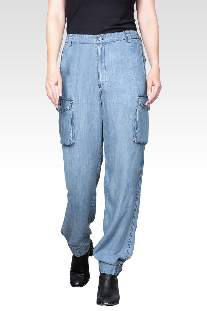 Lara Bleached Tencel Cargo Pants