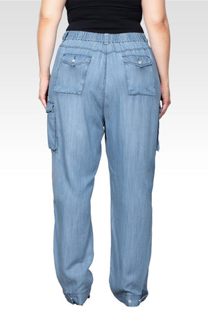 Plus Size Lara Bleached Tencel Cargo Pants