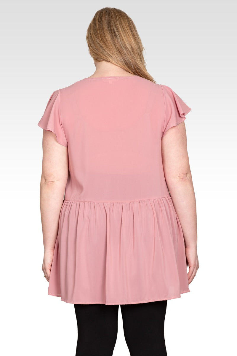 Plus Size High-Low Hem Tunic Blouse